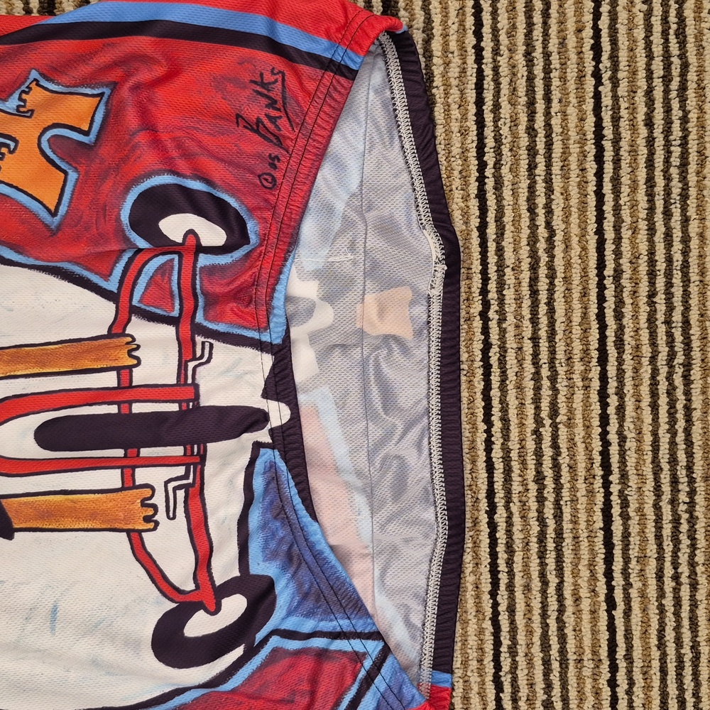 VOMAX x Vergie Banks Art Signed Red White Polyester Womens Cycling Jersey‎ 5 XL - Picture 7 of 11